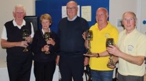 Mary & Tim Murphy (Sacred Heart)&Michael Miller & Felix Barrett (Westgate) Joint 3rd in the Westgate Over 60's Pairs Tournament