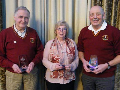 Tom Finn, Bridie Hamilton & George Tanner  Conna Section Runners up National Triples