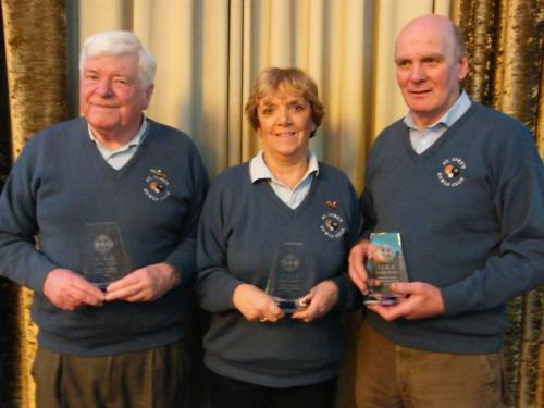 Anne Russell, Jack Russell & Ivor Jeffery St.Lukes Section Runners up National Triples
