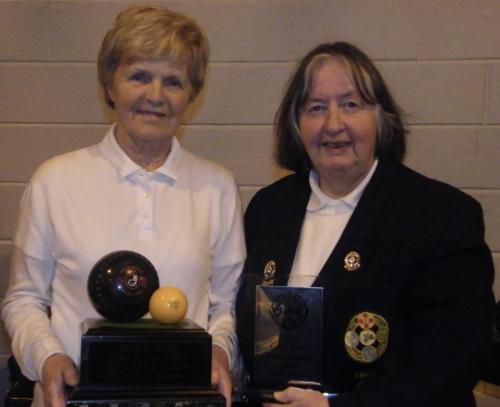 Zone Convenor Hazel Foley presenting Joan Williams Ladies City Captain with Winners Trophy