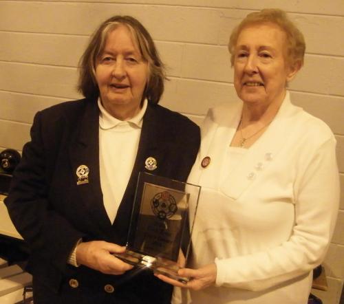Zone Convenor Hazel Foley presenting Callie O'Sullivan Ladies County Captain with runners up Trophy