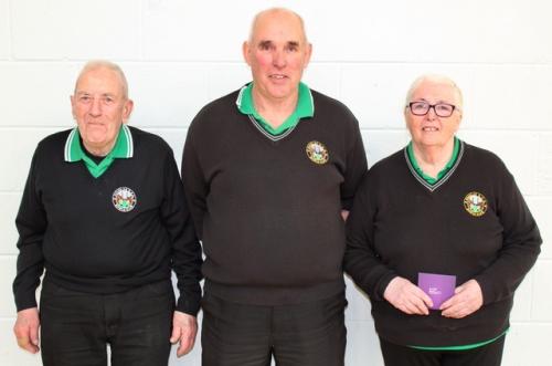 Runners up in the OPEN TRIPLES  Tim O’Neill, Betty Kenneally & Tony Kenneally        (Douglas GAA).